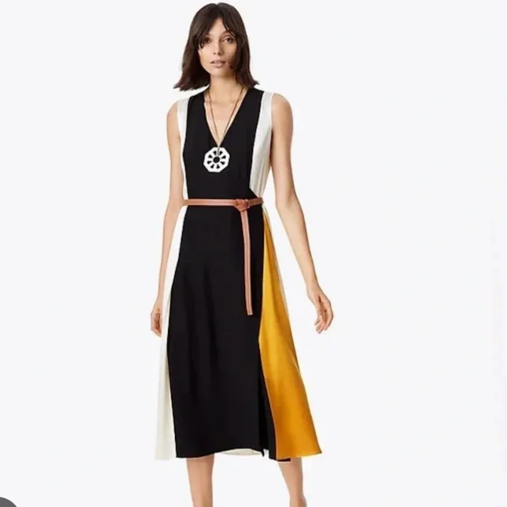 TORY BURCH Clarice silk satin wrap dress